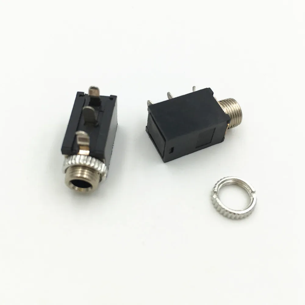 أحادية جاك المقبس الشاسيه مع الجوز ، PCB لوحة جبل ، 2 دبوس موصل ، 3.5 مللي متر ، 10 قطعة #5