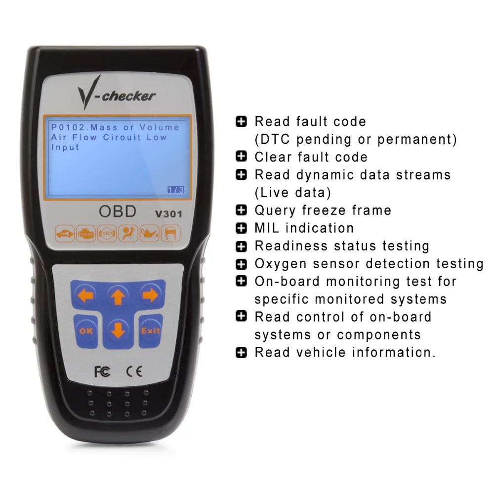 New VChecker V Checker V-CHECKER V301 OBD2 Professional CANBUS Code Reader 301