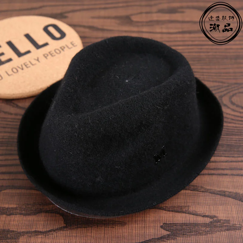 Solid Baby Hat Cap Black Summer Winter Wool Fedoras Unisex  Boys Girls Cap  Letter M Straw Cap For Boys Panama Hat