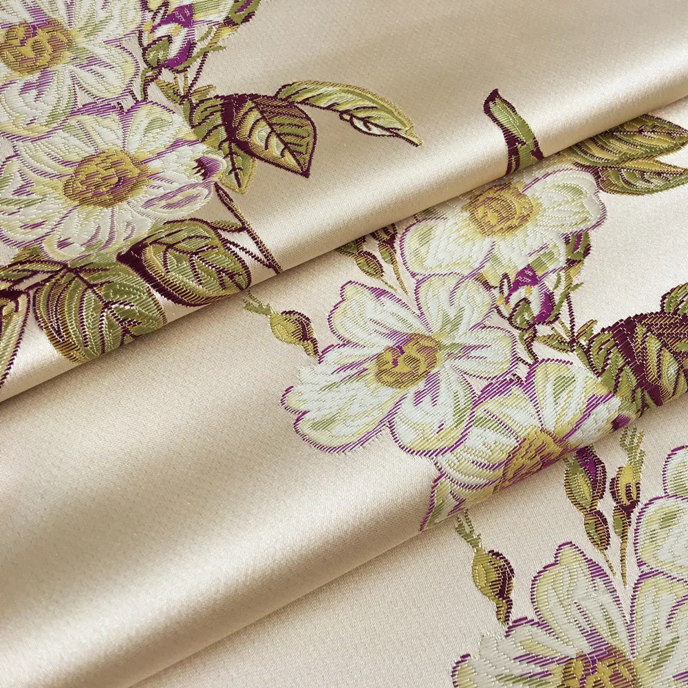 Tessuto decorativo Jacquard tessuto ad alta densità piccoli fiori Beige divano poltrona componibile interno panno Hotel larghezza 140 cm