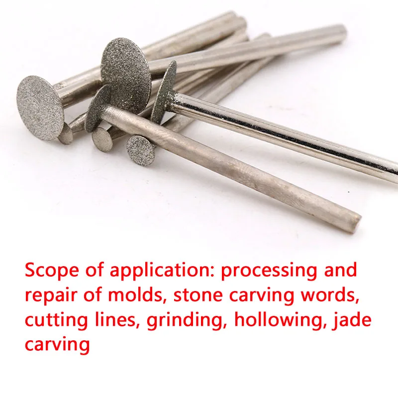 5pc 2.35/3mm shank Thin Slice Diamond Grinding Cutting Head Dia 3mm-14mm For Dremel Rotary Carving Polishing Tools BP Needle