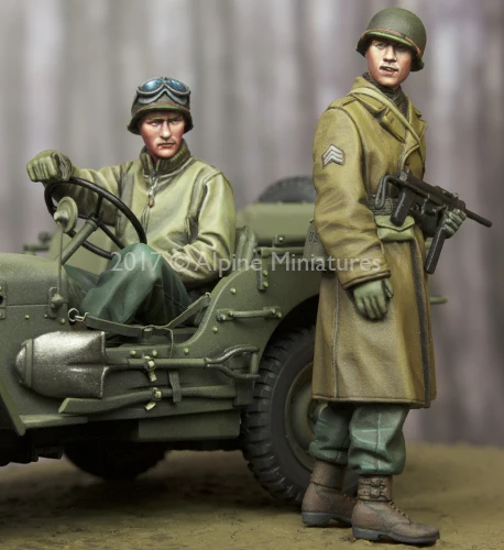 1/35 model kit resin kit  US NCO & Driver Set - 2 figs Unassembled Sculpture for Hobbyists