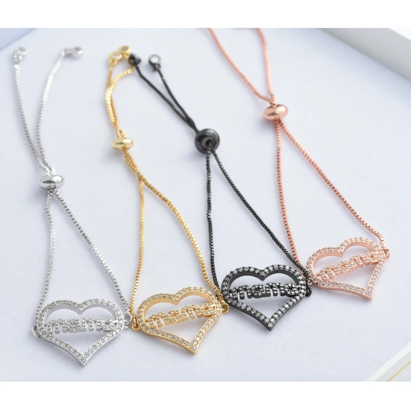 4 Colors Copper  Adjustable Slider Chain Accessories for Jewelry Making Diy Woman Bracelet Gold Sliver Jewelry Findings