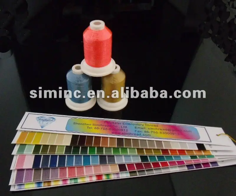 120 colors /box  100% 120d/2  polyester embroidery thread 1000m/cone + free shipping