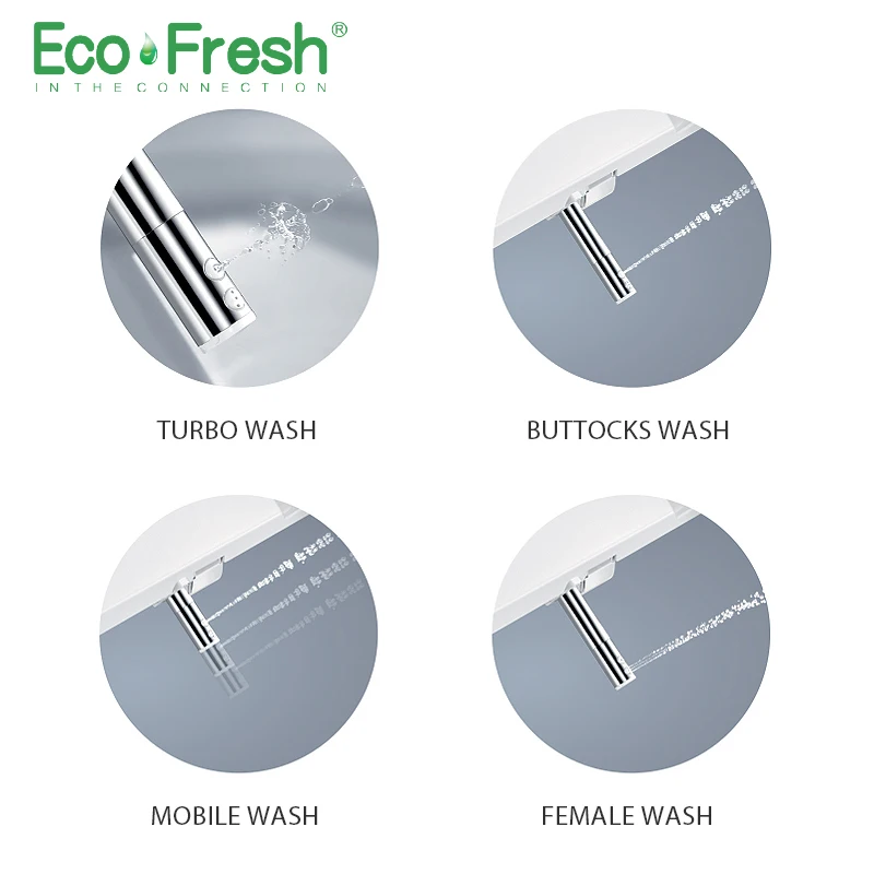 EcoFresh heated toilet seat smart toilet cover led lighting toilet seat Electric Bidet intelligent toilet seat