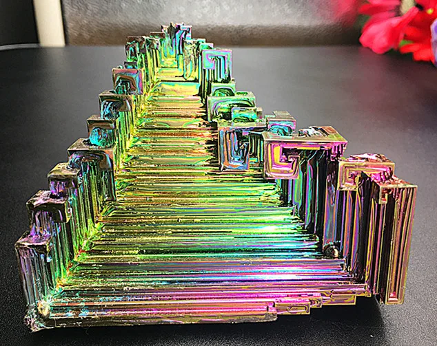 

300-350g Bismuth rainbow bright crystal geode weight element Bi Mineral