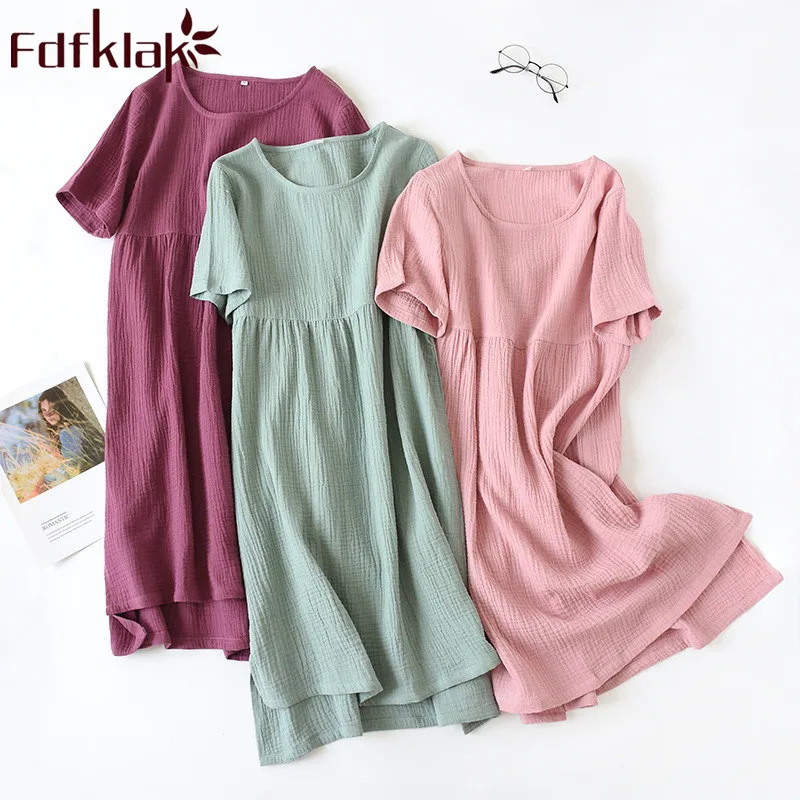 Summer 2024 Pregnant Sleepwear Dress Short Sleeve Cotton Pregnant Nightgown For Pregnant Women Maternity Sleeping Dress