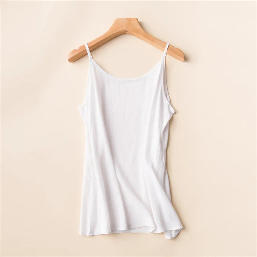 Gowyimmes 2019 Big Size S-4XL Women Cotton Linen Tank Sexy Sling Vest Crop Tops Lady Summer OutfitsTank Brief Bottomings PD394