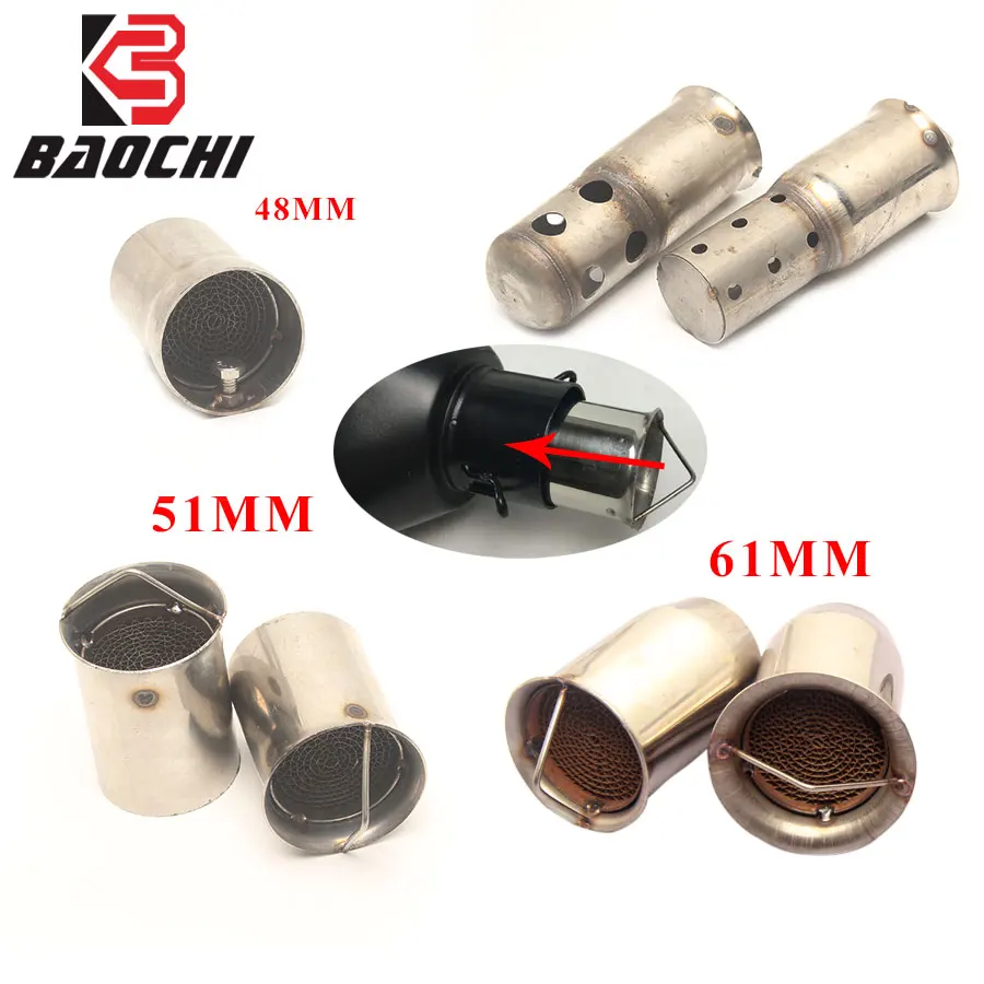 Motorcycle Exhaust Muffler Pipe Catalyst DB Killer 48MM 51MM 61MM Catalyst Adjust Silencer DB Killer Noise Sound for MIVV SC AR