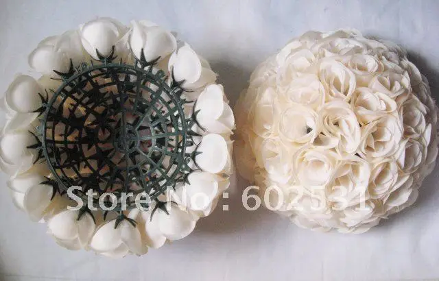 SPR 40cm plastic inner pomander kissing ball beige holiday decoration,party decoration