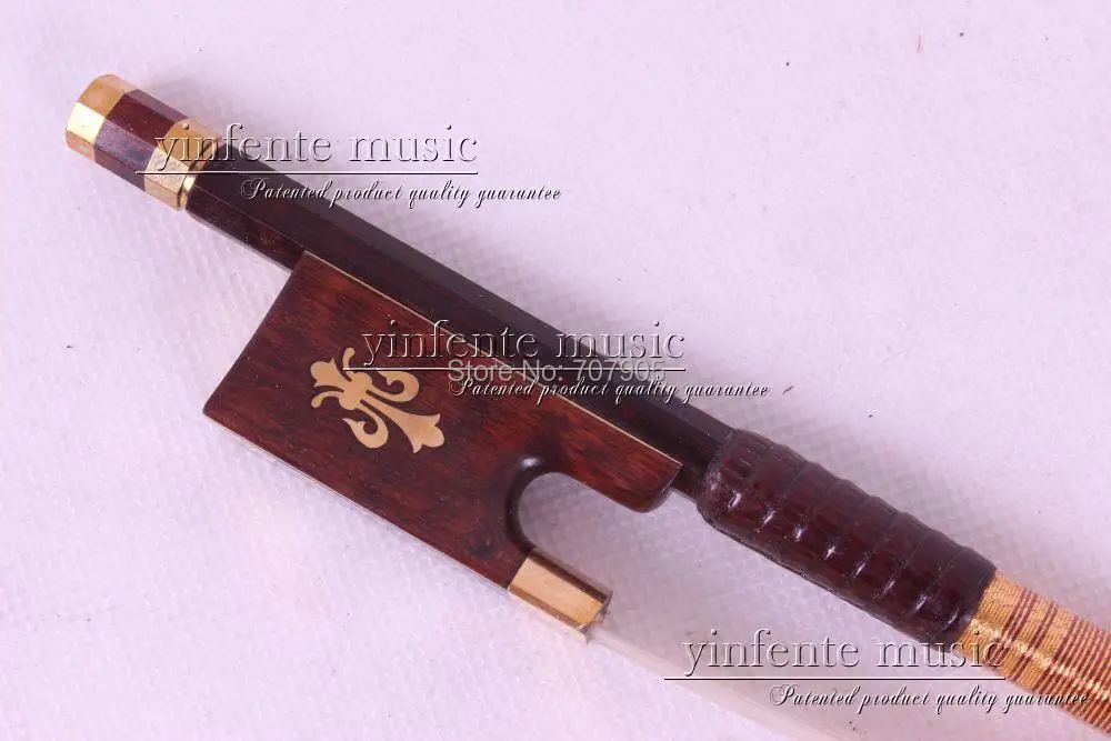 

One pcs Snake Wood Violin Bow 4/4 Straight Pretty inlay High Quality # R 11