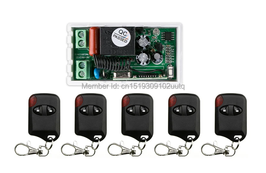 AC220V 10A 1CH 315MHz/433MHZ Wireless RF Remote Control Switch 5*cat eye Transmitter+1*Receiver for Appliances Gate Garage Door