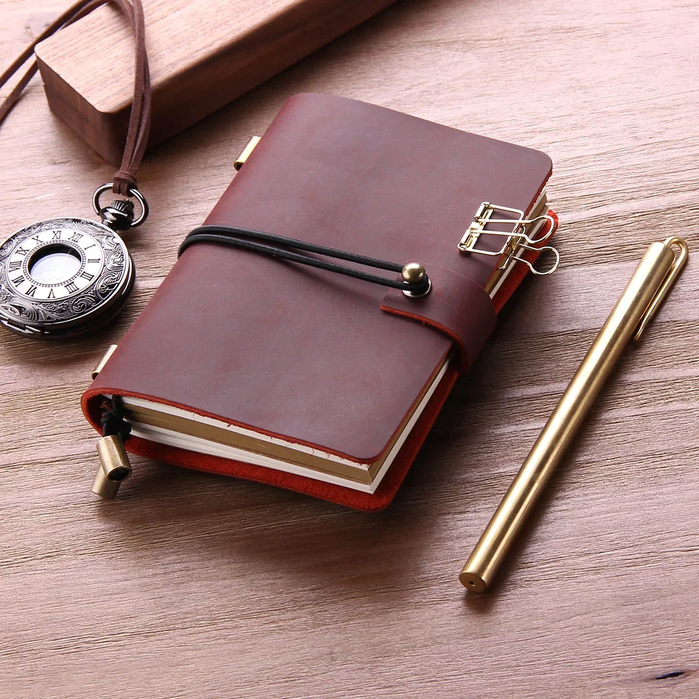 Leather Writing Journal Notebook Refillable, Pocket Vintage Leather Travel Journal Diary, Antique Handmade Travelers N