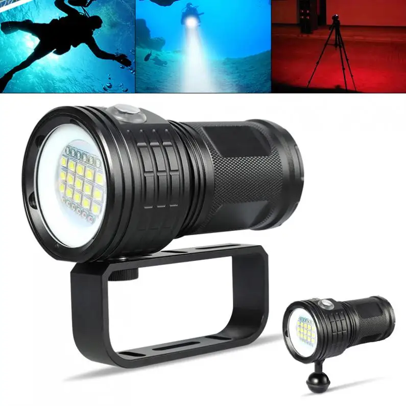 lanterna led infravermelho qx27 500w branca xm2 six xpe r5 six xpe azul r5 suporte subaquatico de 80m para fotografia mergulho 01