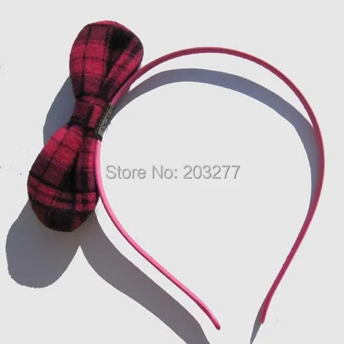 Free Shipping!New 10pcs/lot  plaid printed flannel fabric  hair band  hair accessory suit for girl