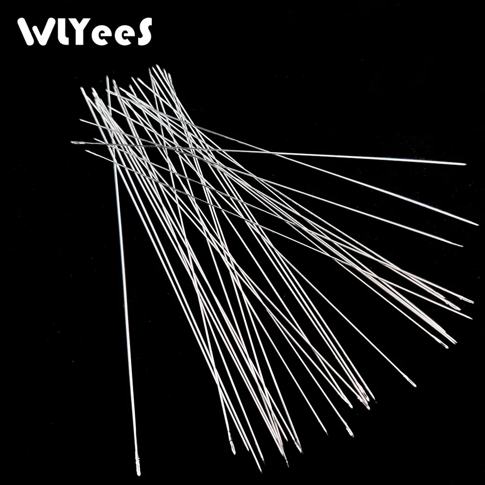 WLYeeS 30Pcs Stainless Steel tool Beading Needles for Threading String Cord Tool crochet hook Jewelry Craft Making Tool Pins DIY