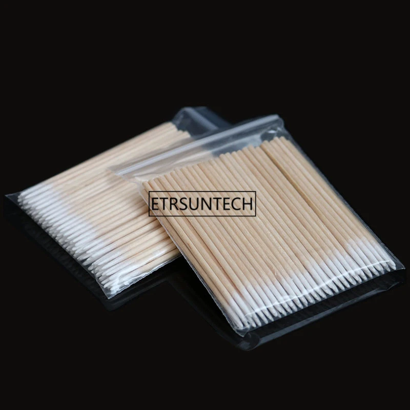 100packs di Bastoncini di Cotone Tamponi 7 centimetri Lungo Manico In Legno di Trucco Del Tatuaggio di Microblade Tampone di Cotone Spiedi Trucco Tamponi di Cotone