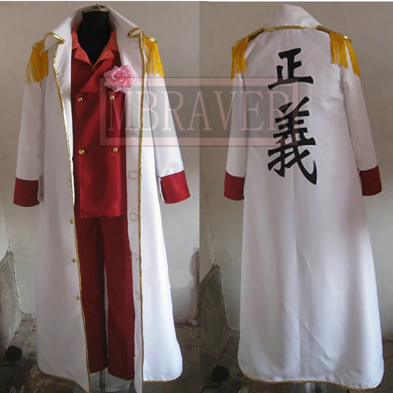 Marines Admiral Sakazuki Admiral Akainu Whole Set Cosplay Costume With Red Suit Party Christmas Halloween Custom Made Any Size