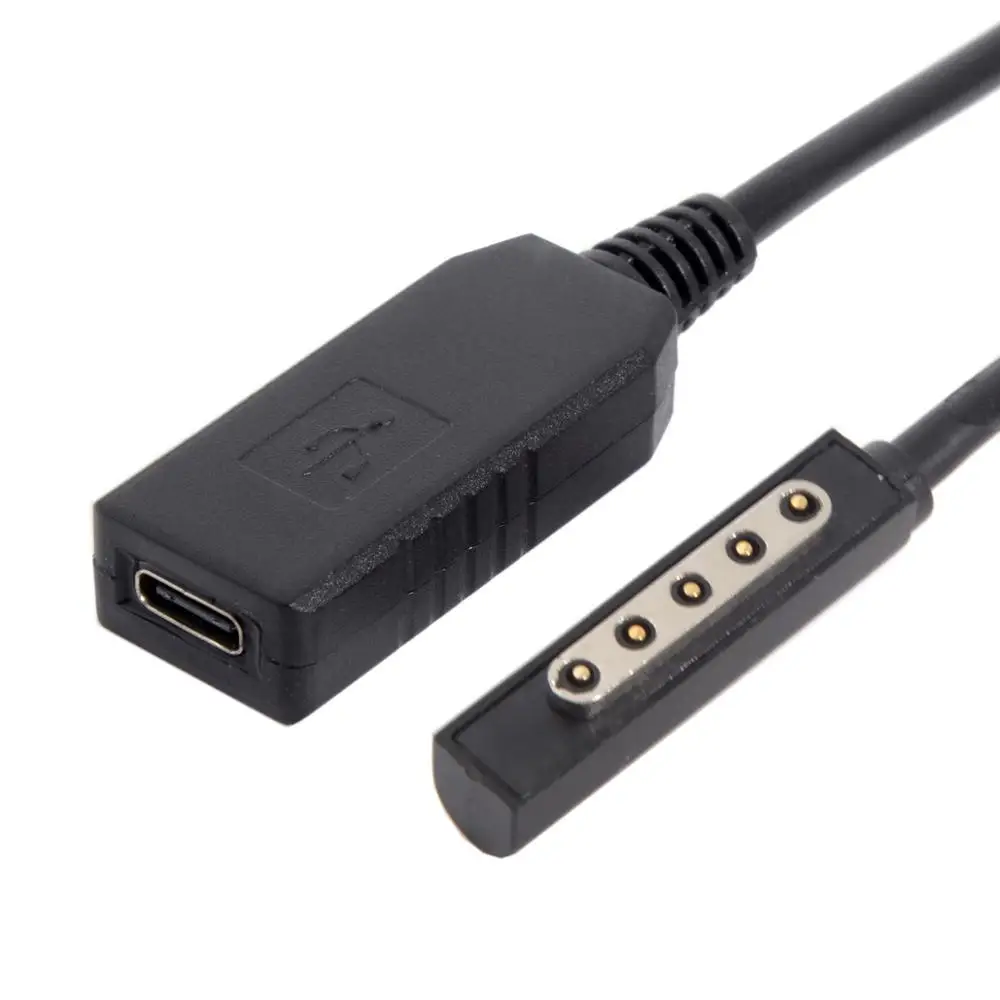 USB 3.1 نوع C أنثى إلى ذكر كابل محول 30 سنتيمتر/1FT تيار مستمر 12 فولت شحن الزناد ل السطح برو 1 برو 2 PD المحاكي