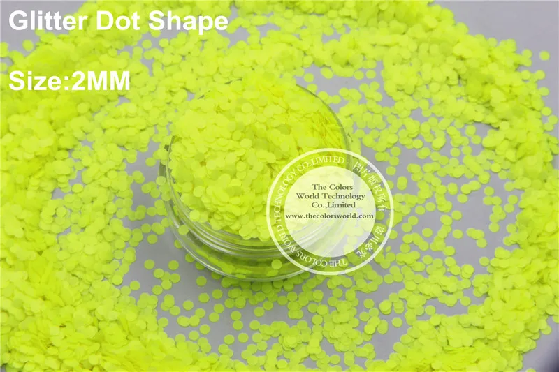 TCT-137 Round Dot Circle Shape Matte Neon Colors 2MM Solvent Resistant For Nail Art Glitter Makeup Manual DIY Crafts Decorations