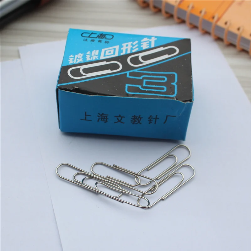 80PCS/Box offic Metal paper clip  bookmark memo clip  Office stationery supplies round clips