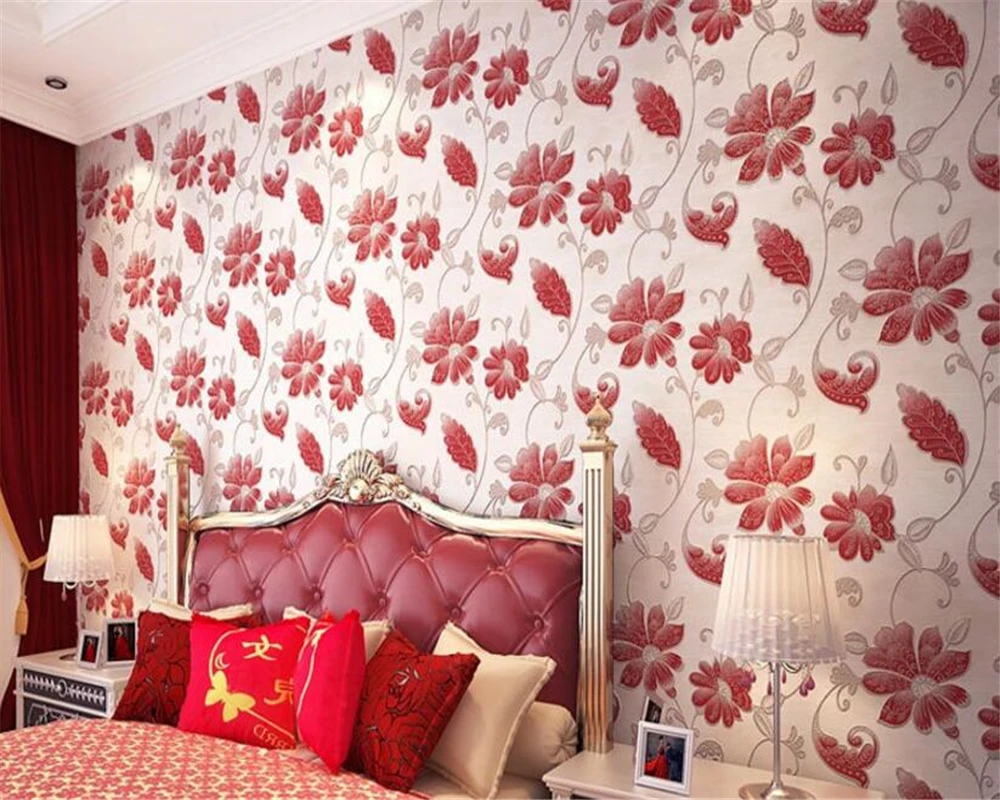 

beibehang Embossed aesthetic three-dimensional papel de parede 3d wallpaper nonwoven pastoral bedroom wall paper background