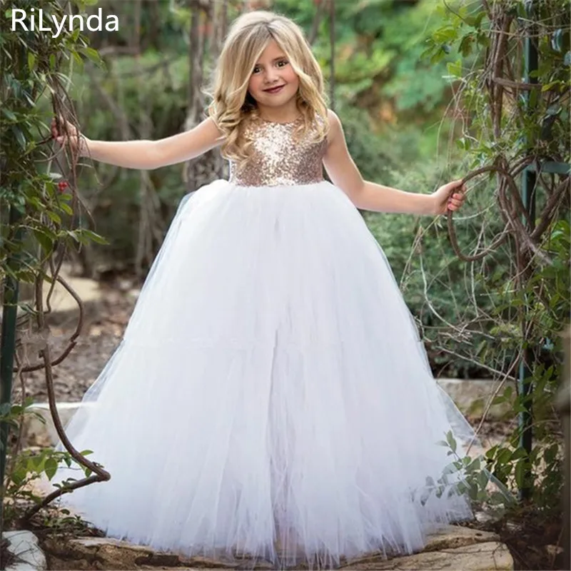 

Rose Gold Flower Girl Dress, Rose Gold Sequin Sleeveless Tutu Dress, Blush Gold Tulle Dress, Rose Gold Flower Girl Tutu Dress
