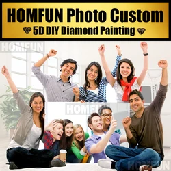 HOMFUN foto personalizzate!!! Crea il tuo diamante pittura trapano pieno diamante strass pittura fai da te ricamo punto croce incollato