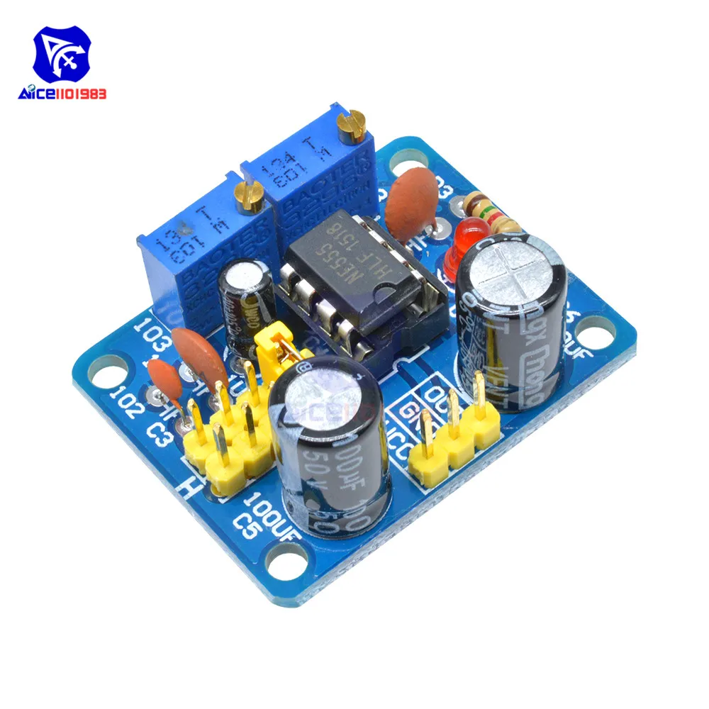 NE555 Signal Generator Square Wave Pulse Frequency Adjustable Module 1~500KHz