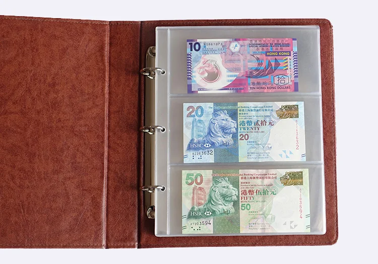 30pcs 2/3/4 Pockets PVC Transparent Removable Sheets For Paper Money Collection Album Banknotes Album Home Decorative Crafts