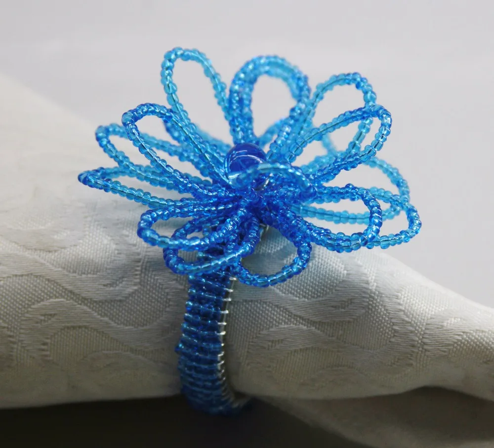 free shipping beaded wedding flower napkin ring, napkin holder, decoration napkin ring