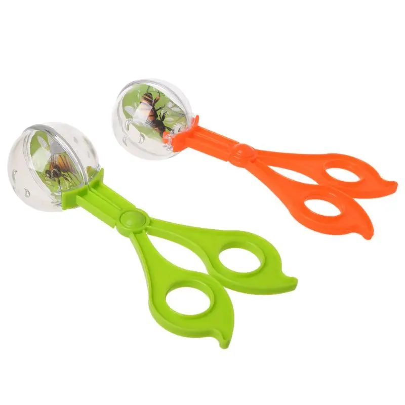 Plastic Bug Insect Catcher Scissors Tongs Tweezers For Kids Children Toy Handy F5H6