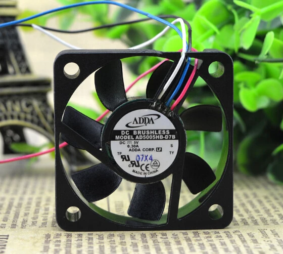 Original AD5005HB-D7B 50*50*15 DC5V 0.30A ADDA four line to support PWM cooling fan