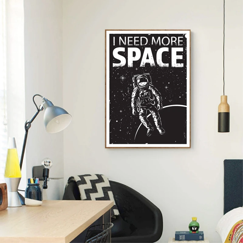 Astronaut Spacewalk Art Print Kids Wall Art Canvas Painting Space Cosmic Art Picture Science Fiction Poster Boys Room Decor