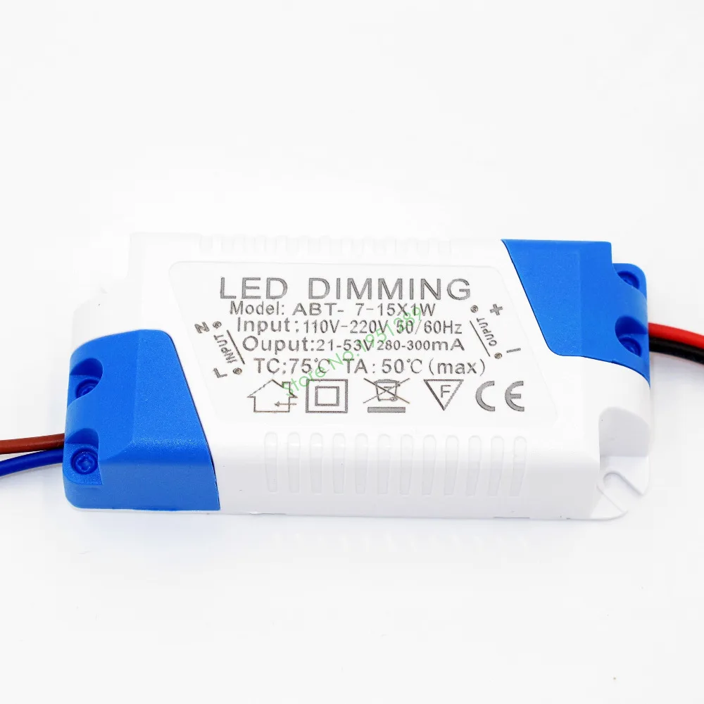 Dimmable 300mA 7-15x1W DC 21V - 53V Led Driver 7W 8W 9W 10W 12W 15W Power Supply AC 110V 220V for Dimmable LED lights