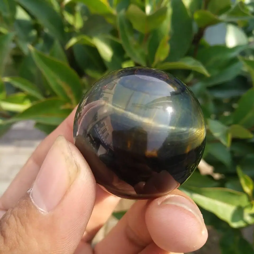SPHEREFACTOR: Gorgeous Chatoyant BLUE & GOLD TIGER EYE Ball Sphere