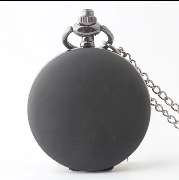 

Fashion Vintage Charm Black Steampunk Pocket Watch Men Women Necklace Pendant Clock Chain With Gift PN287