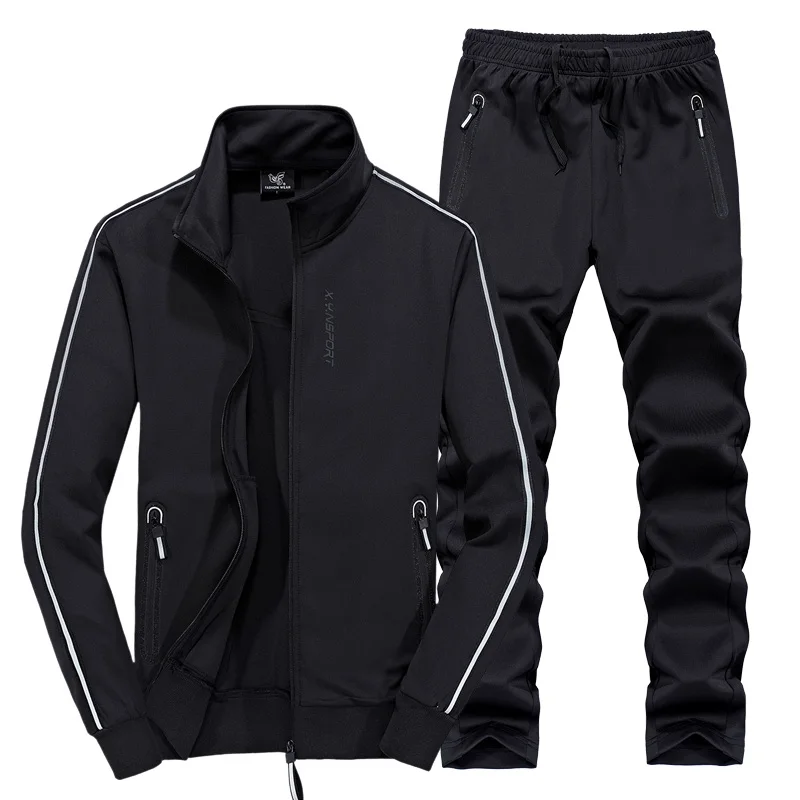 Sportswear Set Men Loose Plus Size Sport Suit Windproof Mens Gym Clothing 2018 New Warm Fitness Tracksuit Jogger Running Sets