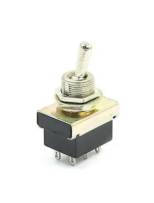 AC 220V 3A 2PDT ON-OFF 2 Positions 6 Pin Latching Toggle Switch KN3-3 Black