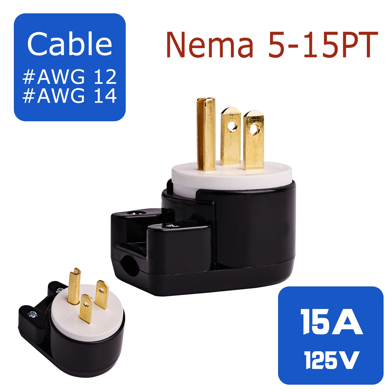 Bend Design,NEMA 5-15PT American standard  self-wiring plug removable,15A 125V,United States 3 pin self-wiring male plug