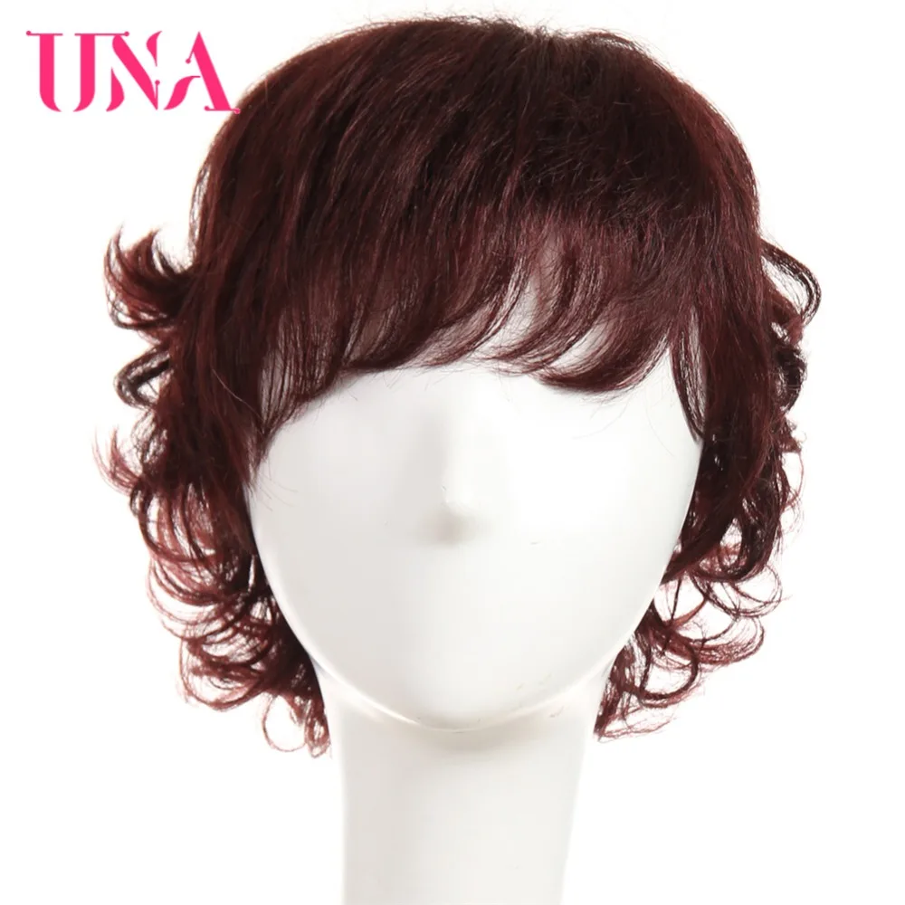 UNA Non-Remy Malaysian Human Hair Funmi Curly Wigs For Women 150% Density #1 #1B #2 #4 #27 #30 #33 #99J #BURG #350 #2/33