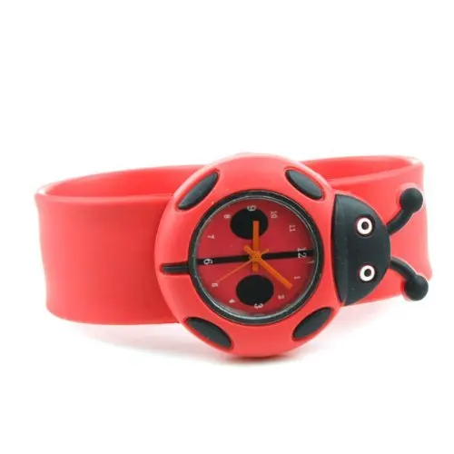 YCYS-Child Boy Girl Ladybug Adorable Cartoon Silicone Watch - Color: Red