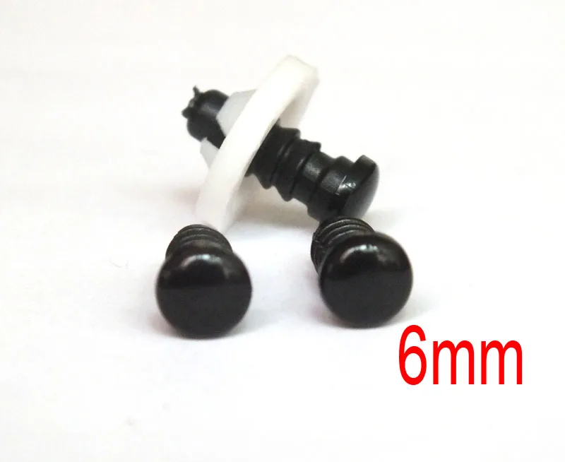 Wholesale 200pcs 6mm Plastic Safety Crystal Flat Toy Eyes /black Doll Eyes