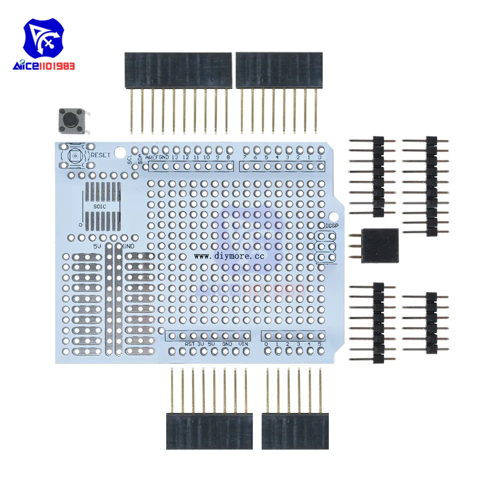 Prototype PCB Ontwikkeling Broodplank Uitbreiding Shield Board Breadboard Protoshield Module Voor Arduino R3 Een Diy Kit 2.54mm