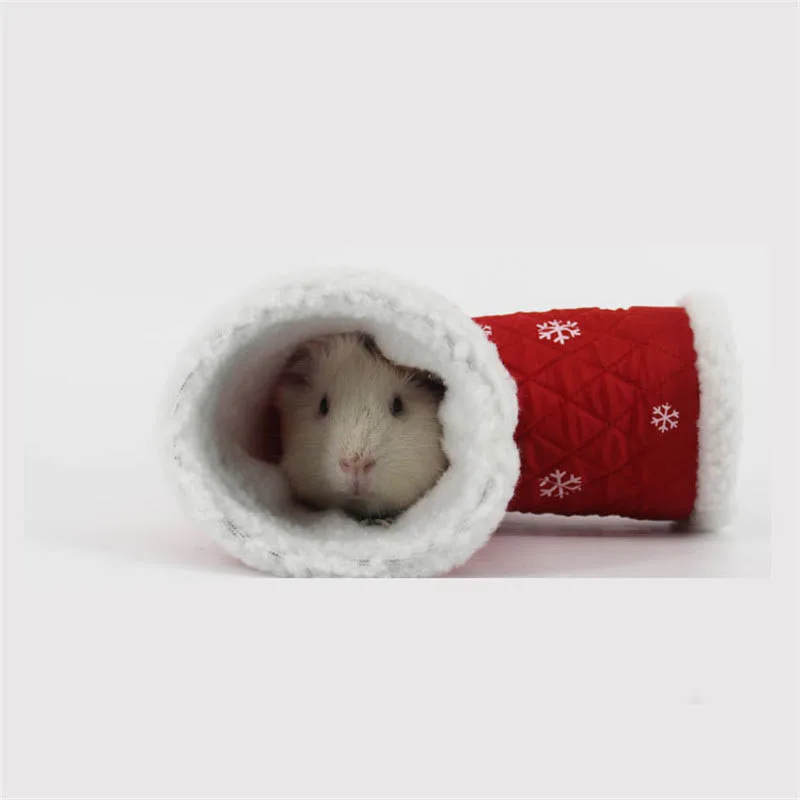 Mini Hamster Squirrel Three Tunnel Toy Keep warm Tube Hedgehog Chinchilla House Cave Small Animal Accessories Pet Supplies view 3