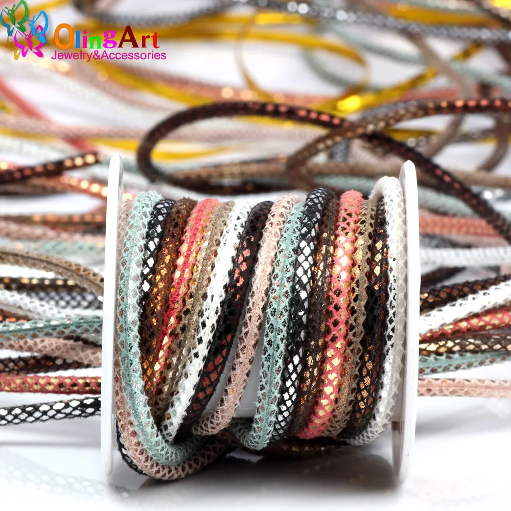 OlingArt 3mm 2m/Lot Round PU Leather Cord Rope For European Style DIY Necklace Bracelet Choker Craft Jewelry Making NEW