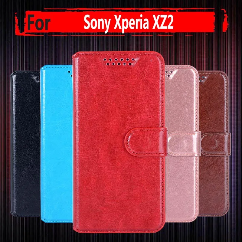 Book Style Wallet Flip Leather Case Coque For Sony Xperia XZ2 H8216 H8266 H8296 5.7