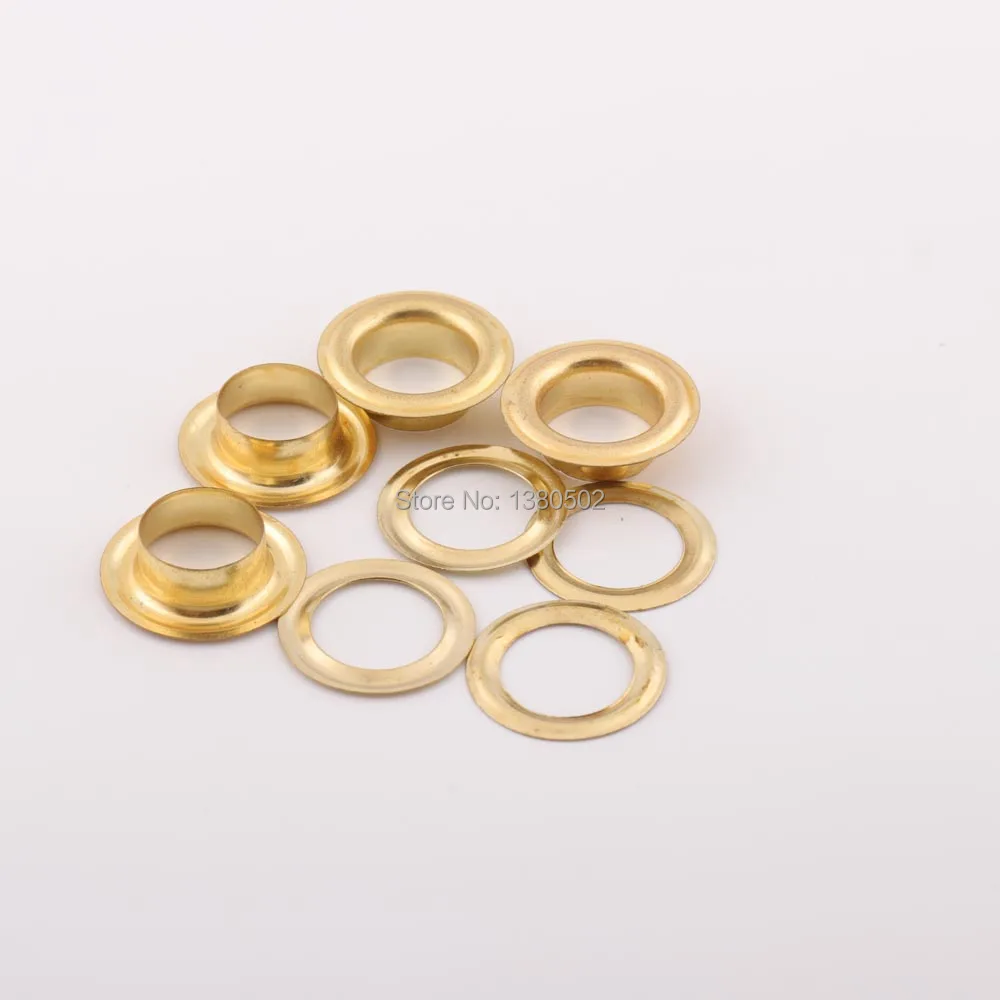 100pcs/lot 17mm gold color Eyelets with Gromment for Leather craft garment belt accessories