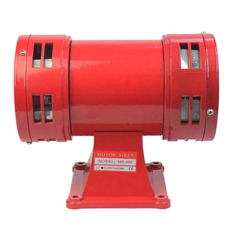 

MS-490 AC220V Red Metal Motor Siren Industrial Alarm guard against theft