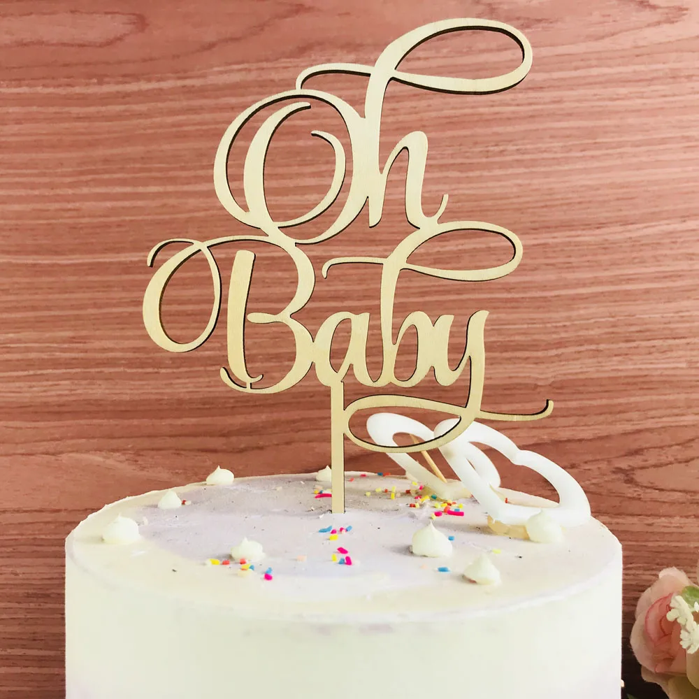 Oh Baby Cake Topper, Girl or Boy Baby Shower Cake Decor Supplies, Baby Birthday Commemorative Cake topper,As Birthday Gift